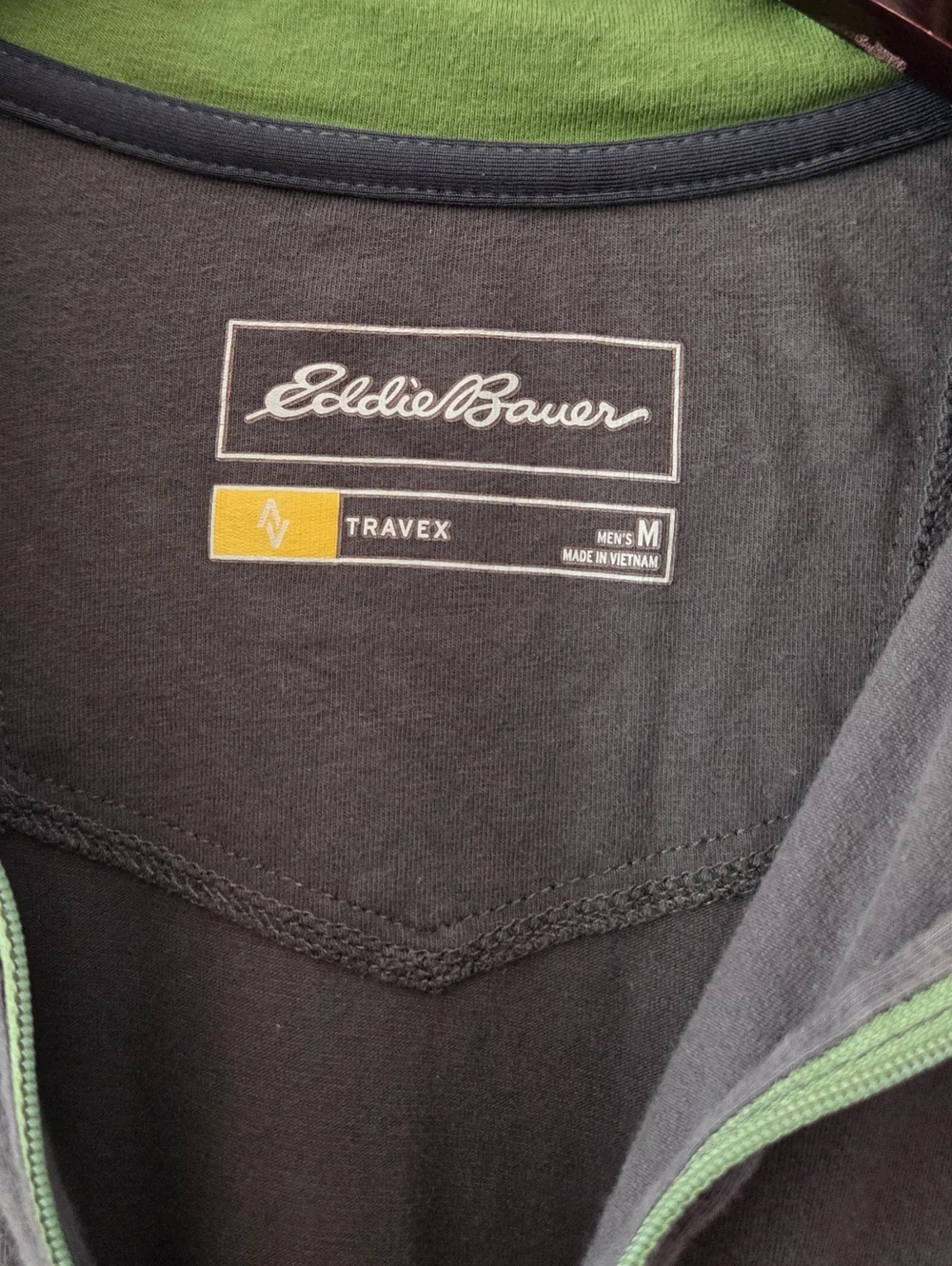 Eddie Bauer Half-Zip Travex Green and Grey Pullover Size M